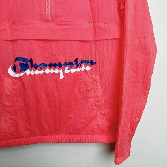 Champion Womens Size Small Pink Manorak Windbreaker Hoodie Jacket - Picture 7 of 14